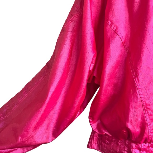 Vintage 90s Adidas Hot Pink Metallic Tracksuit Set Windbreaker Size Large - Picture 5 of 15